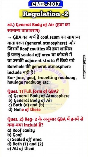 Regulation -2 || part -9 || CMR-2017 #cmr #mining Engineer #miningindustry | cil | bccl | ccl |