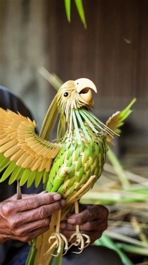 ‎Amazing Chinese Old Man Creating a Bamboo Parrot | Handmade Craft Art 🎋✨‎‎