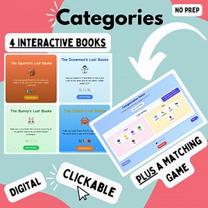 Categories - Interactive Books and Game to Help Target Vocabulary Words