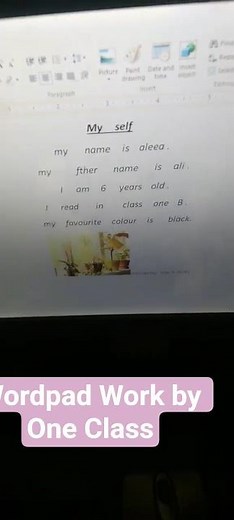 Wordpad work by one class Typing using Bold Italic Underline, Picture, Date and time #typing