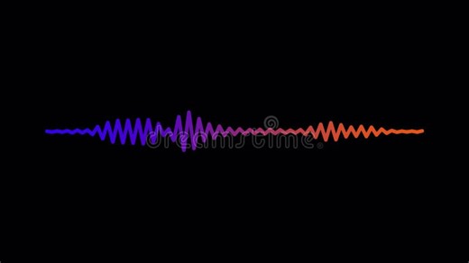Abstract Colorful Audio Waveform Animation with Blue and Orange Gradient on Black Background Representing Sound Frequency and Stock Video - Video of acoustic, music: 454135377