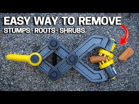 EASY Way to REMOVE ROOTS, STUMPS & SHRUBS - Brush Grubber