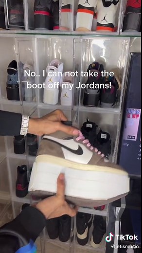 The #orthopedic boot is forever 🤞🏽🦩 #orthopedics #jordans #travisscottjordan1 #fyp #foryou #fypシ #foryoupage #viral #trending #sneakerhead #disability