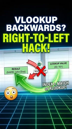 VLOOKUP Backwards? Try this Right-to-Left Hack! ⬅️ #shorts