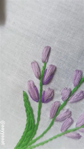 Easy Lavender Embroidery 🌿 | Satisfying Hand Stitching #shorts #trending