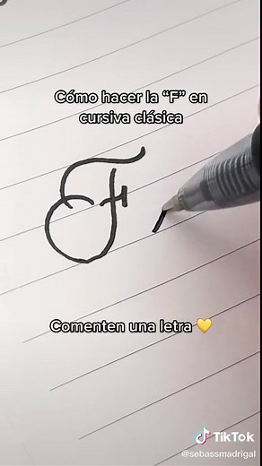 Cómo hacer la letra F en cursiva | Tutorial de caligrafía