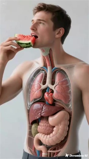 Side effects of eating watermelon everyday 😱😱😱 #3d #animation #unhealthyfood #watermelon #viral | Human Facts