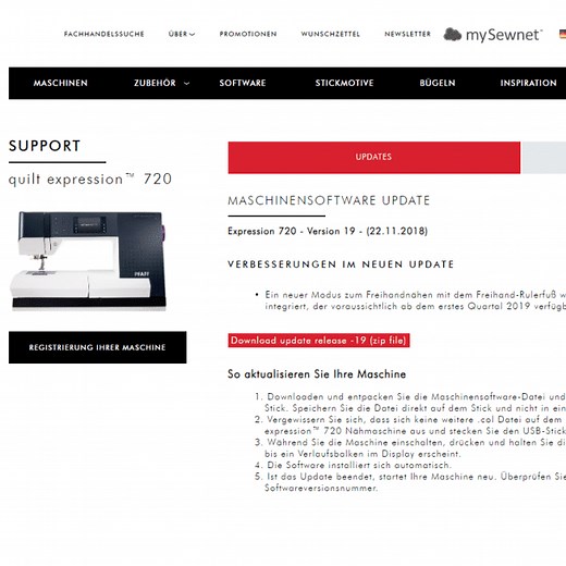 Firmware Update bei PFAFF Nähmaschinen durchführen - Der Ratgeber rund ums Nähen, Sticken, Plotten, Quilten, ... - nähRatgeber