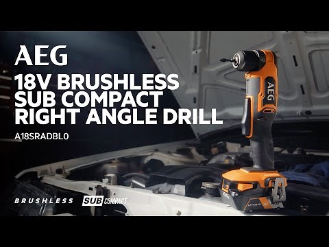 AEG 18V Brushless Sub Compact Right Angle Drill (A18SRADBL0) in action