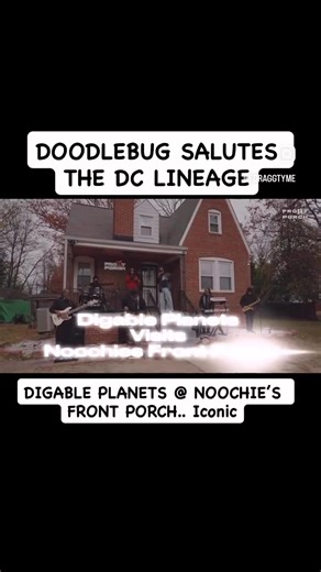 My brother Craig Irving aka Doodlebug and my Digable Planets family just pulled up to Noochie’s Front Porch and turned it into a real DC moment. Before sliding into Nickel Bag of Funk, they gave flowers to original DC rap architects DC Scorpio and Stinky Dink, plus love to Shorty Corleone and Noochie for continuing to carry the culture forward. From traveling the world… to living under the same roof… turning friendship into real work and real brotherhood. Some moments don’t need explanation. Thi