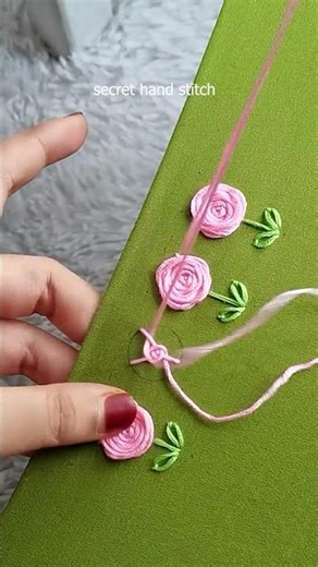 Embroidery Simple Pretty Flower Hand Work Tutorial For Beginners #embrodering #shortvideos