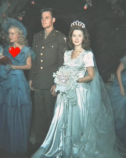 "Circa 1945, Shirley Temple, America’s beloved child star, married actor John Agar in a ceremony that combined Hollywood glamour with personal intimacy." #fblifestyle | History Through Time