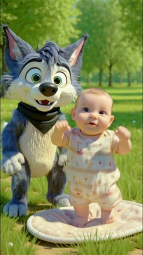 Animation Funny Cartoon | Wolfy Plays with Baby Friend #animation #cartoonshorts