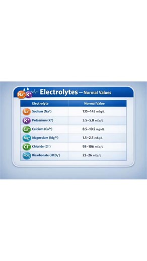 Electrolytes Normal Values Table | Quick Revision for NORCET & Staff Nurse Exams