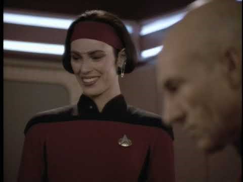 Ensign Ro says, "Thank you to Captain Picard."