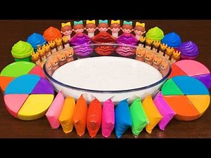 Slime Mixing Random: Rainbow Pastel Glossy Slime With Makeup & Clay ASMR #164