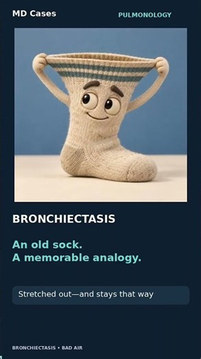 #Bronchiectasis Explained With an Old Sock #medicalmnemonic #medicalmnemonics