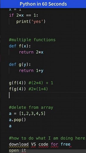 Python in 60 Seconds #python #pythonprogramming #pythontutorial