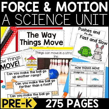 Force and Motion, How Things Move, Push and Pull: Worksheets, Activities: Pre K