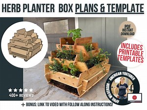 Herb Planter Box Plans / Pyramid Shaped Planter Box for Herbs or Flowers / Digital DIY Woodworking Plans for Gardener or Diyer - Etsy
