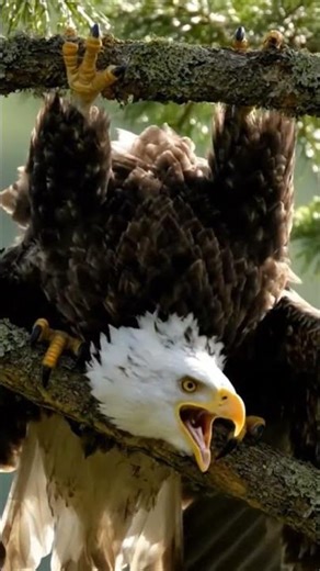 🦅 Eagle Trapped in Tree Roaring Loudly 😱 | Wild Vibes