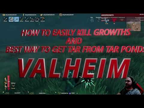 Valheim - HOW TO EASILY KILL GROWTHS AND BEST WAY TO GET TAR!(VERY EASY) - BUJAMESDEAN