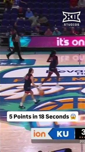 Kansas’ Keeley Parks with 5 Points in JUST 18 SECONDS 😤 #Big12WBB