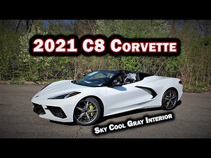2021 Chevrolet Corvette C8 3LT - WALK AROUND & REVIEW - Convertible - SKY COOL GRAY STRIKE YELLOW