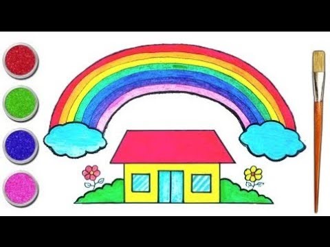 Cute rainbow colour drawing easy with colour step by step drawing for beginners‪@BachaParty17‬