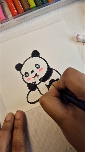 Cute Panda Drawing 🐼 | Easy Step-by-Step Panda Art | Satisfying Art Video