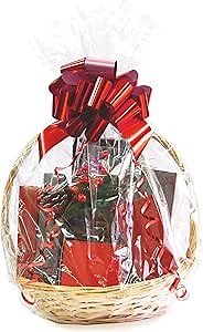 Morepack Large Cellophane Bags for Gift Baskets 30x30 Inches 20Pcs