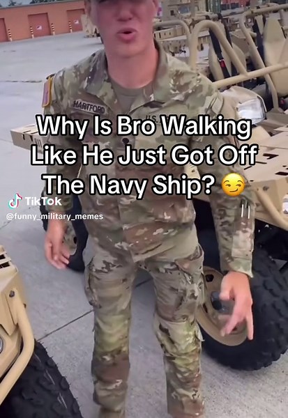 Humorous Military Memes: Soldier's Unique Walk Explained