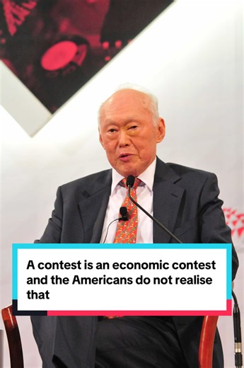 Lee Kuan Yew - A contest is an economic contest and the Americans do not realise that #asean #asia #sg #singapore #china