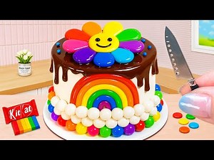 Satisfying Mini Rainbow Chocolate Flower Cake Decorating 🎂 Amazing Mini Rainbow Chocolate Cake