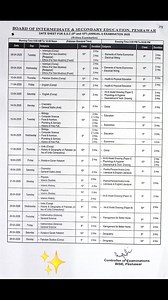34K views · 104 reactions | Board of Intermediate and Secondary Education BISE Peshawar #Datesheet #SSC #Annual-I #Examination #2025 #bisepeshawar #bisep #datesheet2025 #educationworld21 #EducationWorld #matricdatesheet | Education World | Facebook