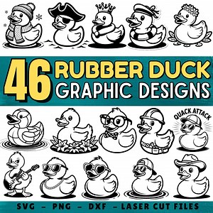 Rubber Duck Graphic Designs Bundle: Laser Cutting Machine Files, SVG PNG DXF - Etsy
