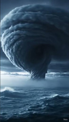 🌪️ Cyclone Forming Over Ocean | Cinematic Storm Power & Ocean Energy 4K