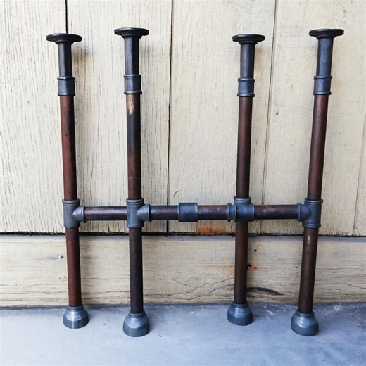 Vintage Industrial Pipe Table Legs, Copperish Color, DIY Furniture - Etsy