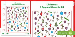 Christmas I Spy and Count Activity to 20