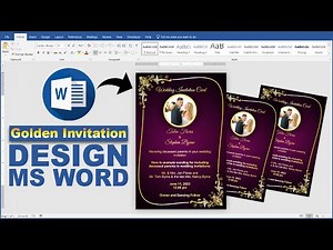 Printable Golden Wedding Invitation Card Design in Microsoft Word || 4r Wedding Card Design in Word