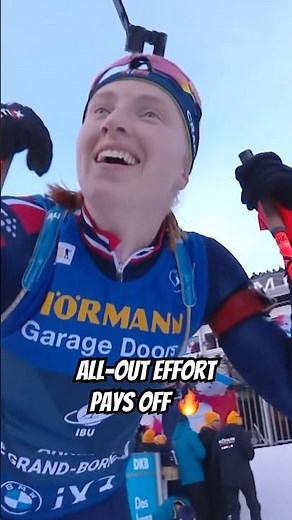 Last Lap Queen: Maren Kirkeeide Goes All Out 💪🔥 #biathlon #olympics