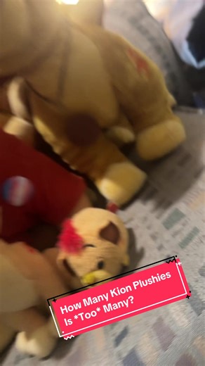 How many Kion plushies is *too* many? 🤔 🦁 🧸 — The first one is eight years old and very well loved so thats why he looks like Springtrap after the fire.
