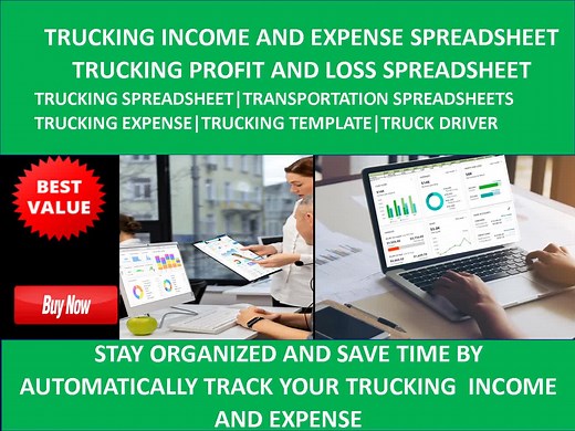 Trucking Income and Expense Excel Spreadsheet: Profit & Loss Template - Etsy