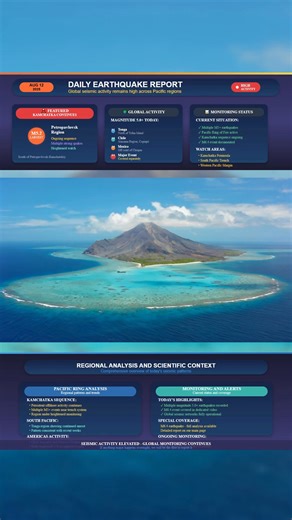 🌍 Daily Earthquake Report August 12 2025 🌍 A busy day of seismic activity across the Pacific and beyond. Kamchatka continues its run of strong quakes with the largest today a magnitude 5.2 south of Petropavlovsk-Kamchatskiy. Tonga recorded a magnitude 5.1 north of Tofua Island, Chile’s Atacama Region saw a magnitude 5.0 near Copiapó, and southern Mexico registered a magnitude 5.0 off Chiapas. We also covered a powerful magnitude 6.4 earthquake in a separate video earlier today and you can watc