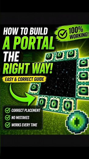 ✅ The RIGHT Way to Build an End Portal in Minecraft! 🔥 #minecraft