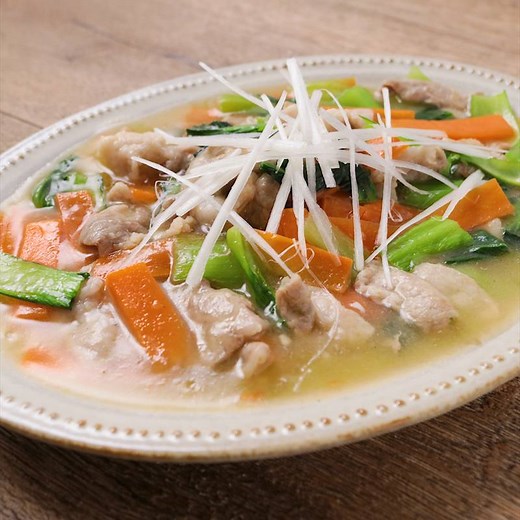 青梗菜と豚肉の塩あんかけ 作り方・レシピ | クラシル
