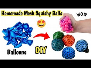 How to make mesh squishy balls at home/mesh squishy balls/squishy balls diy/squishy balls cut open