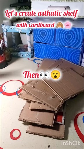 Create this asthatic Shelf 😮👀 |with cardboard 🙈🌸✨#diy#shelfdecor#cardboardcraft#shorts#viral