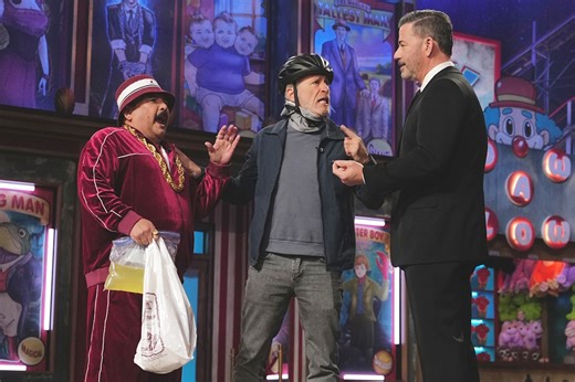 Watch: Jon Stewart Crashes Jimmy Kimmel’s Monologue in Brooklyn - LateNighter