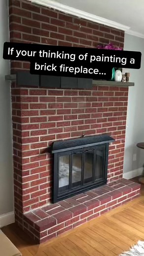 Before you decide to paint your fireplace - STOP - and watch this. This is how I added character to my red brick OVERNIGHT. #transformation #beforeandafter #fyp #diy #fireplace #interiordesign #bricktok #germanshmear #houseoftiktok